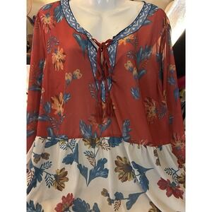 Flying Tomato Top New 1X Hippie Boho‎ Flowing